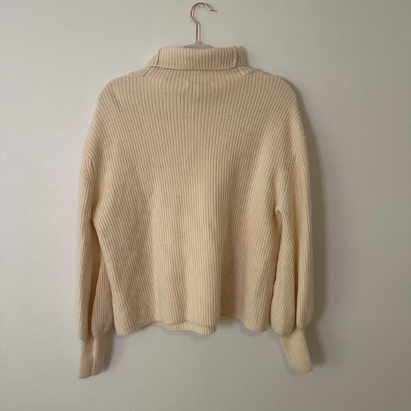 Nordstrom cream knit turtleneck wool & cashmere sweater size M - Picture 12 of 13